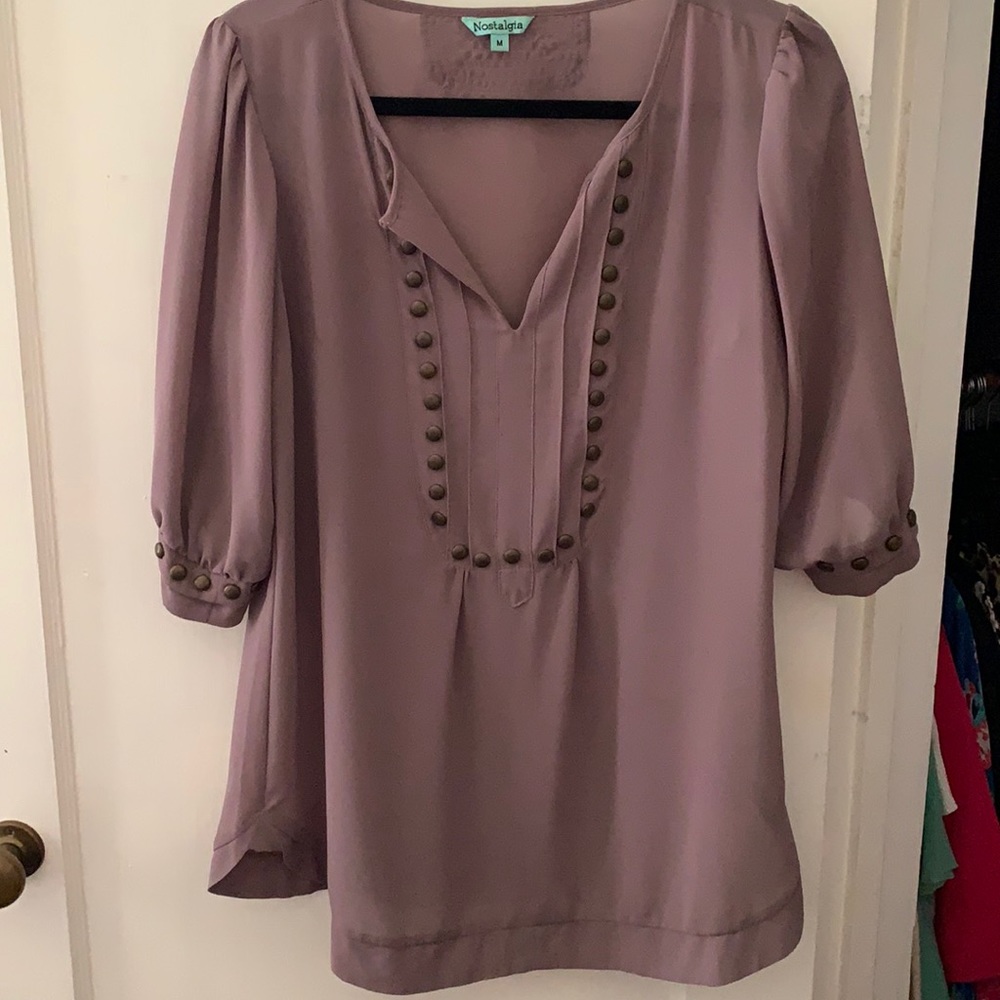 Nostalgia dusty purple sheer top